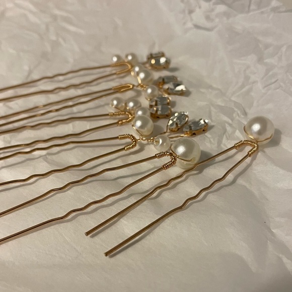 Set of 6 bridal hair pins - Picture 1 of 3